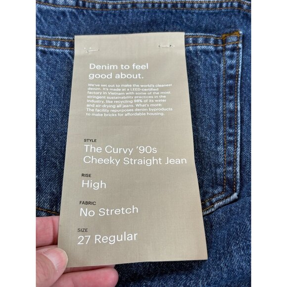 New Everlane The Curvy 90's Curvy Straight Jean Women's Sz 27 REG - Picture 4 of 8
